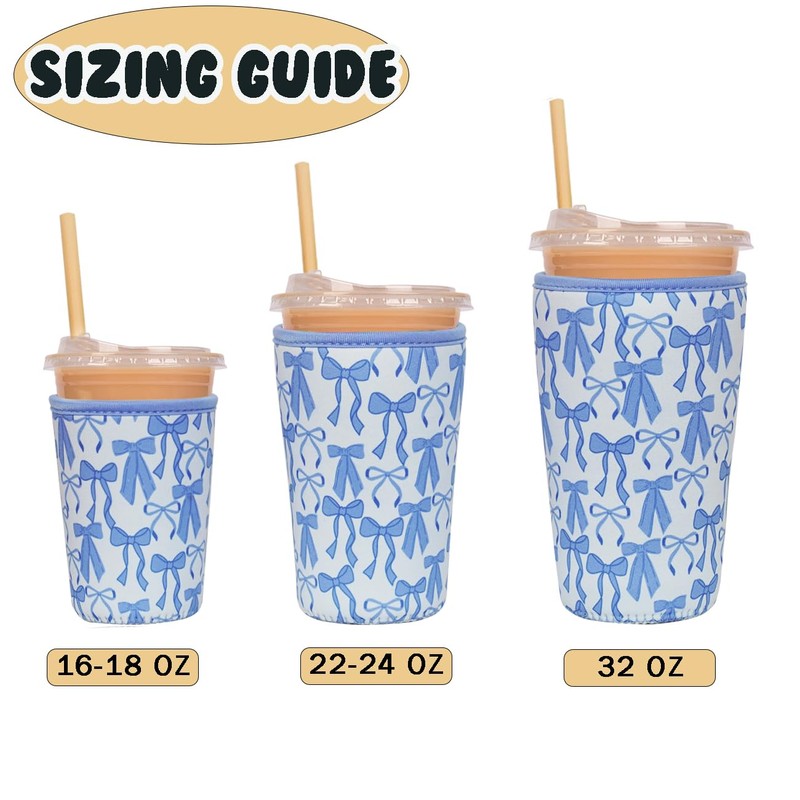 Reusable Insulated Neoprene Iced Coffee Cup Sleeve, Durable Drink Sleeve