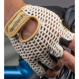 AERO|TECH|DESIGNS | Crochet Cycling Gloves | Extra Thick Gel Padded Palms | Small | Black