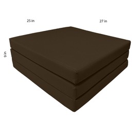 Danfuton Brown Trifold Foam Bed, Shikibuton, Sleeper Foldable Ottoman Mat 3 x 27 x 75