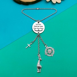 Giraffe Hanging Ornaments Car Pendant for Home Vehicle Giraffe Gift for Giraffe Lovers Inspirational Gifts for Friends Sister Daughter Animal Lovers Gifts Religious Gift Rearview Mirror Car Charm