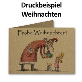 50x Vintage Kraftpapier Falt-Karten querdoppelt DIN A6-105 x 148 mm - sandbraun - Recycling - 300 g Klapp-Karten - UmWelt by GUSTAV NEUSER