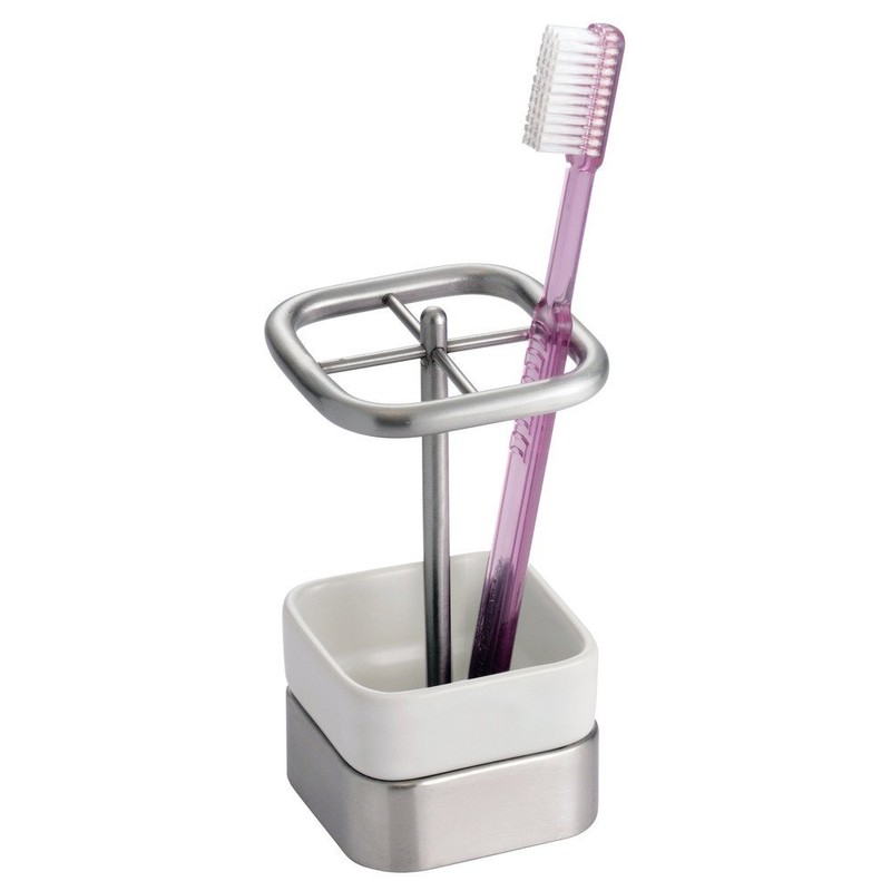 InterDesign Gia Toothbrush Holder Stand for Bathroom Vanity Countertops -