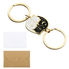 XIXKOLYU® Cat Couple Keyring Friend Cat Lover Best Friend Husband Wife Gift for Christmas Birthday