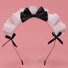 Black Women Girls Lolita Headband Lace Bow Hair Band Maid Anime Cosplay Headwear Ribbon Bowknot Women's Fashion Headbands Cute Hair Band Party Hair Accessories