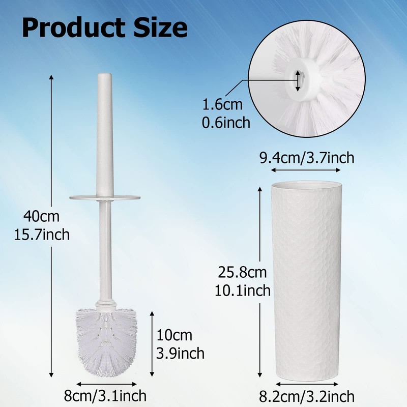 Topsky 2-Pack Closed Toilet Brush Compact Toilet Brush and Holder