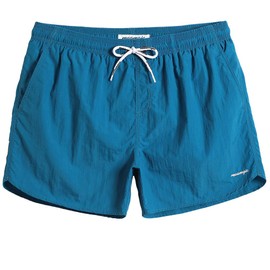 MaaMgic Nylon swimming trunks for men, quick-drying swimming shorts, short beach shorts for beach and water sports, Short Sea Blue, m