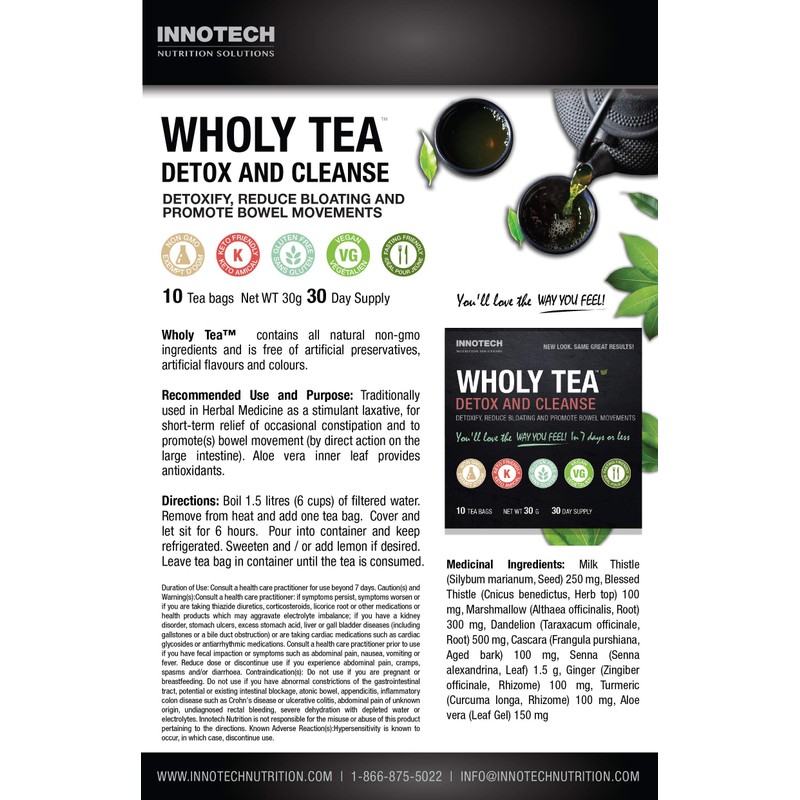 Innotech Nutrition Wholy Tea Detox & Cleanse - 10 Count