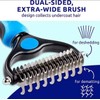 Pet Grooming Brush, Double-Sided Deshedding Tool, Undercoat Rake for Dogs