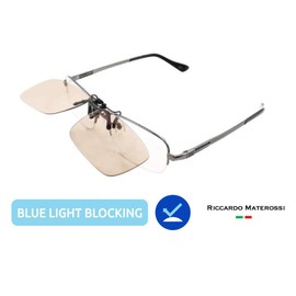 Riccardo Materossi® - Clip On Premium 99.9% Blue Light Blocking Glasses (380-410nm) - Reduce Headaches and Improve Sleep - UK Based Brand