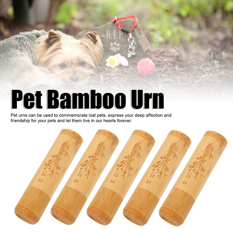 5pcs Pet Bamboo Urn Eco Friendly Memorial Small Urn for