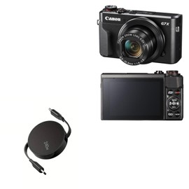 BoxWave Cable Compatible with Canon PowerShot G7 X Mark III - PD miniSync (240W), Retractable PD 240W Portable USB Type-C Cable - Jet Black