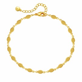 18K Gold Plated Anklet, Women's Simple Fashion Beach Holiday Small Round Piece Anklet, a Suitable Gift For Women