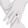 Ivy Gems Sterling Silver Oval Cut Midnight Blue Sapphire Ring