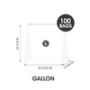 Gallon Slider Storage Bags- 100 Count, Featuring Expandable Bottom, Zero