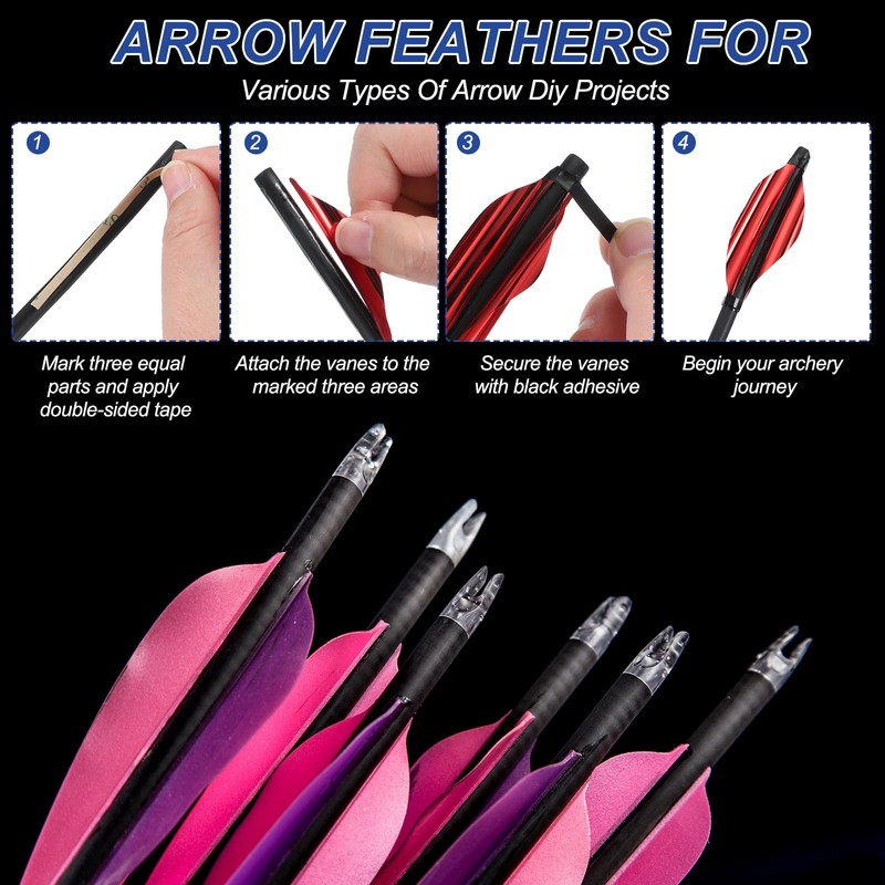PATIKIL Arrows Spin Vanes, 50 Pack 1.8 Inch Plastic Arrow