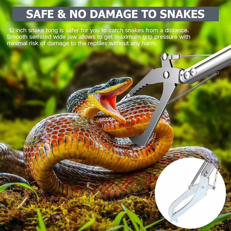 KANCOKIT 52“ Snake Tongs Collapsible Grabber, Professional Reptile Snake Catcher