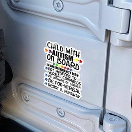 7inch Child with Autism On Board Car Decal Sticker Safety Awareness Autistic 1 Sticker