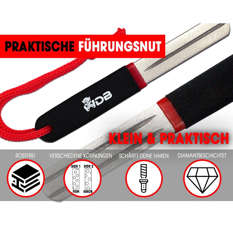 Angel-Berger Wild Devil Baits Diamond Hook Sharpener, Double Sided Hook