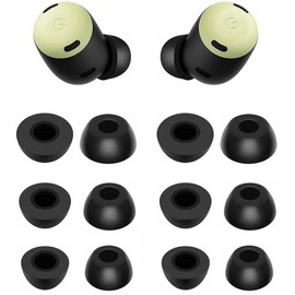 Rqker Foam Eartips Compatible with Pixel Buds Pro Earbuds, 6 Pairs S/M/L Sizes Soft Memory Foam Replacement Ear Tips Eartips Earbuds Tips Compatible with Pixel Buds Pro 6 Pairs Black