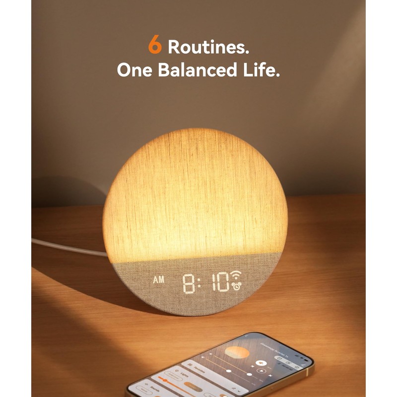 Dreamegg Sunrise Alarm Clock Sound Machine White