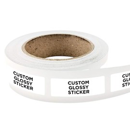 250 Rectangle Shape Custom Glossy Roll Label Stickers 6" x 2" for Products, Packaging, Bottles, Party Favors or Events. Upload Your own Image, Logo, Or Design