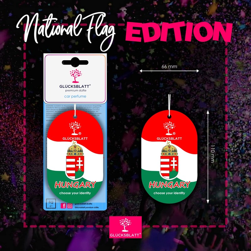 Glucksblatt Premium Car Fragrance Tree Hungary Flag