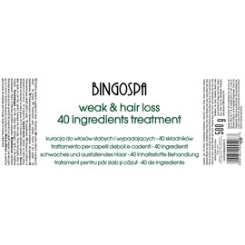 Schwaches und ausfallendes Haar 40 Inhaltsstoffe Behandlung 500g BINGOSPA