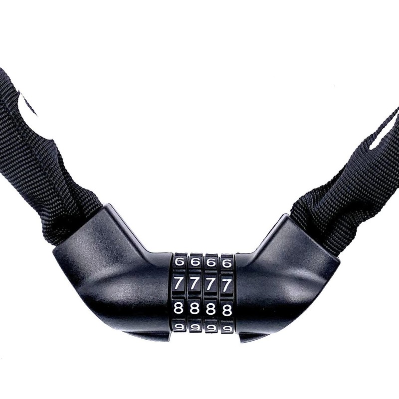 Bosvision 4-Digit Combination Steel Chain Padlock for Bicycle, Motorbike, Scooter.