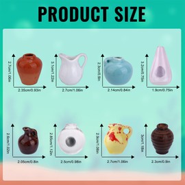 BOXOB 8pcs Mini Vase Magnets for Fridge, 8 Styles Cute Fridge Magnetic 3D Cute Vase Refrigerator Magnets for Kitchen Office Locker Decor