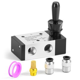 TAILONZ PNEUMATIC 3 Way 2 Postion Air Hand Lever Operated Valve 1/4"NPT Pneumatic Solenoid Valve Manual Control Push-Pull 3H210-08