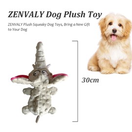 ZENVALY Dog Toy, Squeaky Toy for Dogs, Squeaky Toy, Dog Toy without Stuffing, Plush Toy, Dog Plush Safe Chew Toy for Puppies, Small, Medium Dogs, Elephant Grey