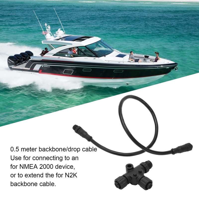 For NMEA 2000 Drop Backbone Cable with T‑Connector 5 Pin