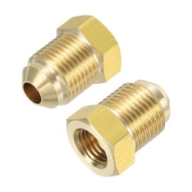 YELARXI Brass Flare Tube Fitting Coupling Gas Adapter, 3/8" Male Flare x 1/4 Inch Female SAE Thread Pipe Connector Fit for air Conditioning HVAC Automotive Grills (Gold)