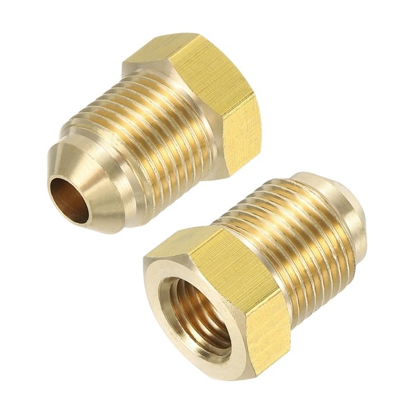 YELARXI Brass Flare Tube Fitting Coupling Gas Adapter, 3/8" Male