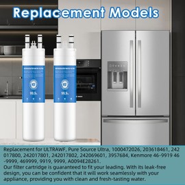 Water Bressvi Replacement for Frigidaire ULTRAWF, Compatible with Pure Source Ultra, 469999, 46-9999, A0094E28261 Water Filter 3 PACK (2)