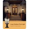 EDISHINE Large Pole Light Fixture Exterior Lamp Post Lantern Head
