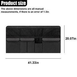 UHANBUT Large Capacity Car Trunk Organizer, Hanging Automotive Back Seat Storage Bag, Foldable Vehicle Interior Organizer Accessories for Car, SUV, Truck, MPV (Black)