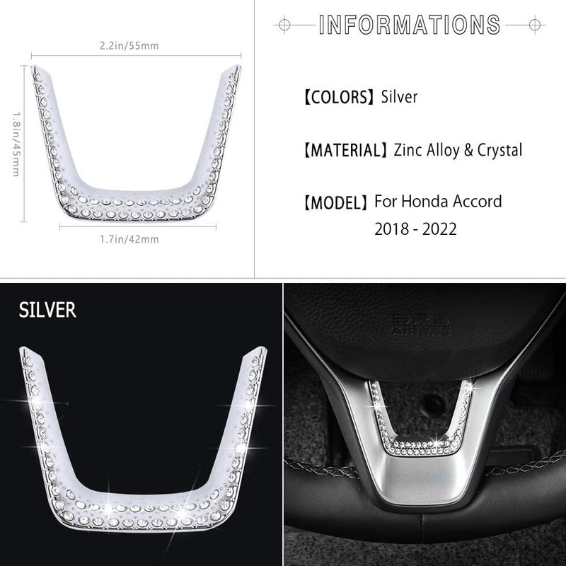 1797 for Honda Accord Accessories 2018-2022 Bling Steering Wheel Sticker