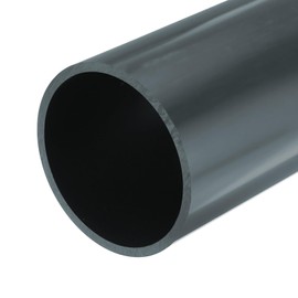 sourcing map 4.5 Inch PVC Rigid Tube Round Pipe Tubing Hardware Tubing 104mm ID 114mm OD 20cm/8" Length Dark Grey High Impact for Water Pipe, Crafts