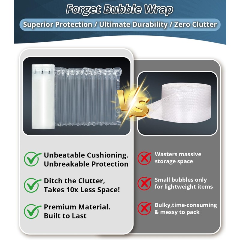 Bubble Cushioning Wrap Air Pillows for Shipping 15.7"x164' /Pump