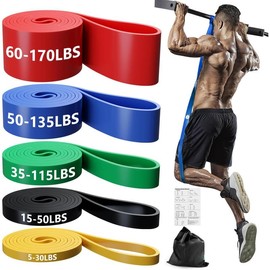 Resistance Bands, Resistance Bands for Working Out, Pull Up Assistance Bands Set for Men & Women, Exercise Bands for Home Workouts, Body Stretching, , - Color: black