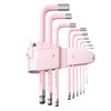 COLFULINE 9 PCS PINK Allen Key Set, Long Ball End