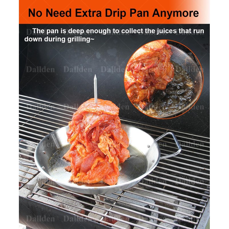 Dallden BBQ Vertical Skewer -Al Pastor Skewer Vertical Rotisserie Vertical