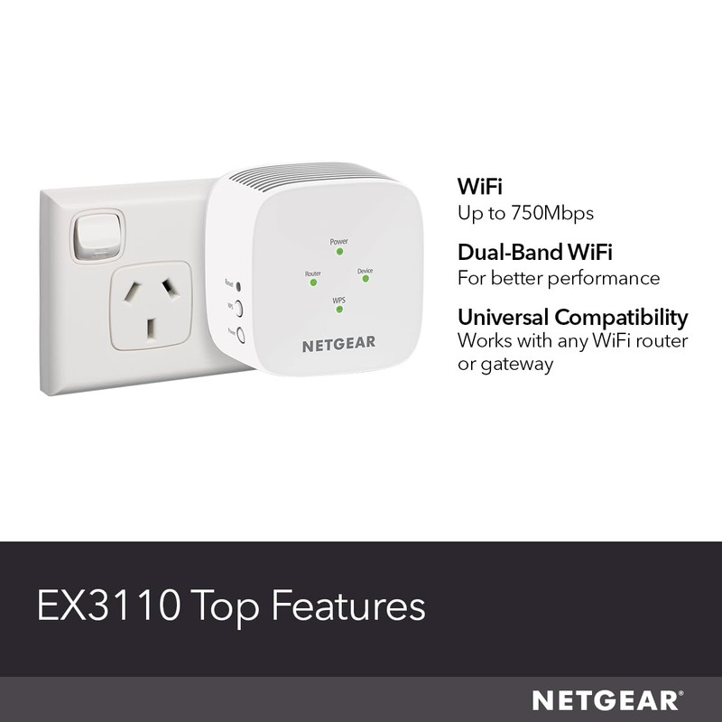 NETGEAR WiFi 5 Range Extender (EX3110) – Add up to