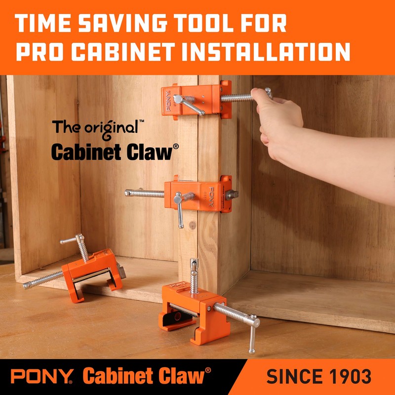 PONY 4-Pack Cabinet Clamps, 8510 Cabinet Claw, Face Frame Clamps