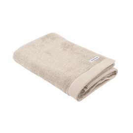 Klaus Herding GmbH Tom Tailor Bath Towel 70 x 140 cm 100% Cotton Terry Towel with Two Hangers and Label with Logo, Colour Bath Towel Beige (Sunny Sand)
