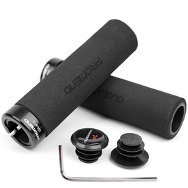 HEROUT HMBT-001BK Bicycle Grip, Handle Grip, Sponge, Shock-Absorbing, Anti-Slip, Easy to Grip, Ultra Lightweight, 3.2 oz (90 g), Straight Grip, Cross Bike, Mountain Bike, MTB, Inner Diameter 0.9