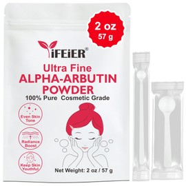 100% Pure Alpha Arbutin Powder for Skin 2oz (57g), Nano-Grade Ultra-Fine Powder for excellent water solubility, Cosmetic Grade α-Arbutin for DIY Skin Care Formulations