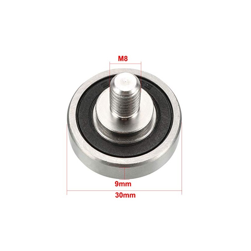 uxcell Bearing Roller with Threaded Rod 30x9mm M8x12mm for Sliding