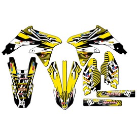 Senge Graphics Inc 2008-2017 RMZ 450 MAYHEM Yellow Senge Graphics Kit Compatible with Suzuki - Base Kit, 19/21